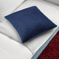 Quilted Velvet Navy Blue Cushion Cover (Pack of 2)