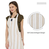 Cotton Franca Beige Stripes Apron (Pack of 1)