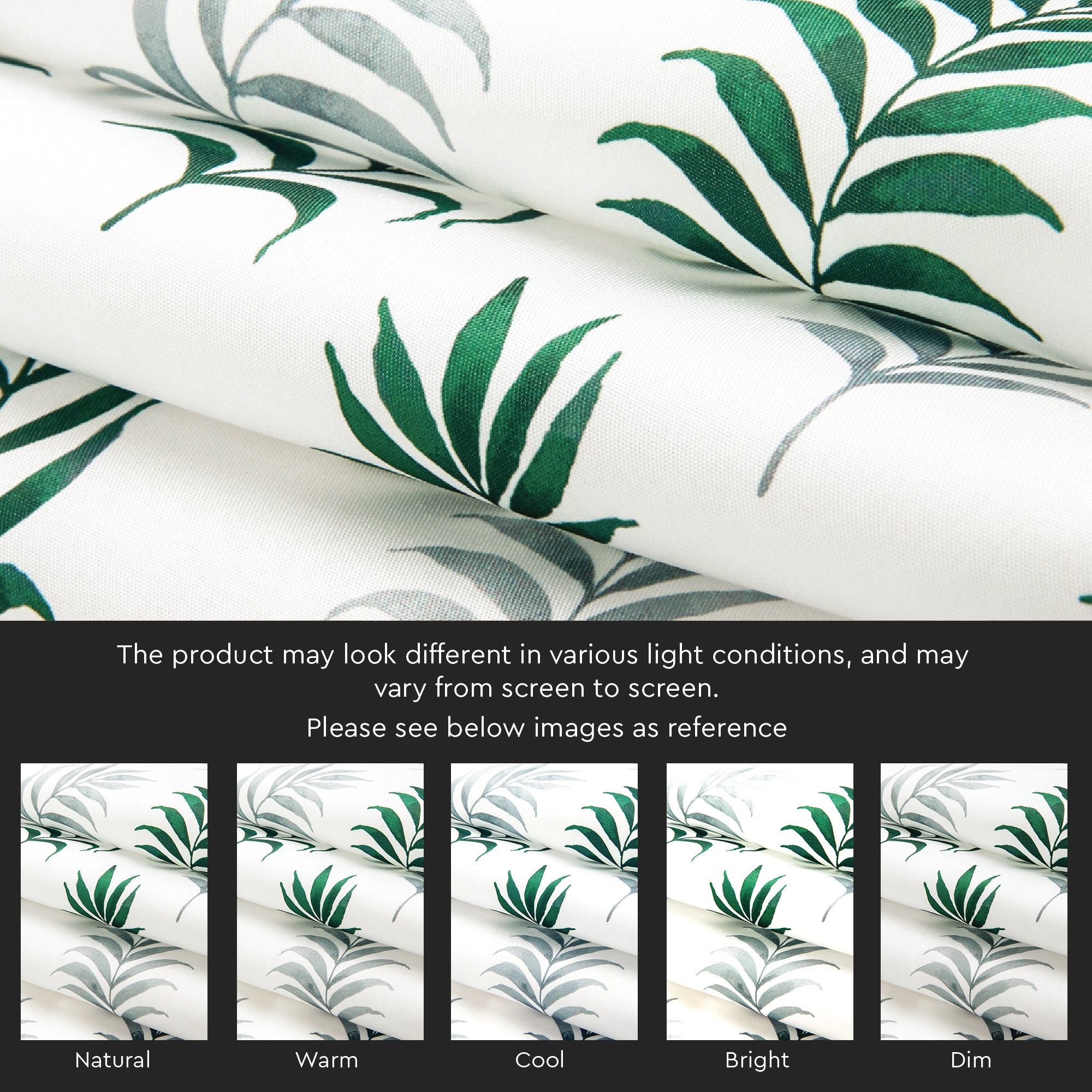 Polyester Palm Green Curtain (Pack of 2)