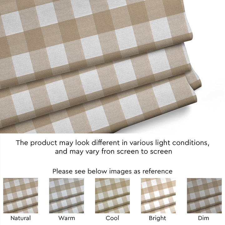 RC Yarn-Dyed Buffalo Beige Checks Fabric (1 Meter)
