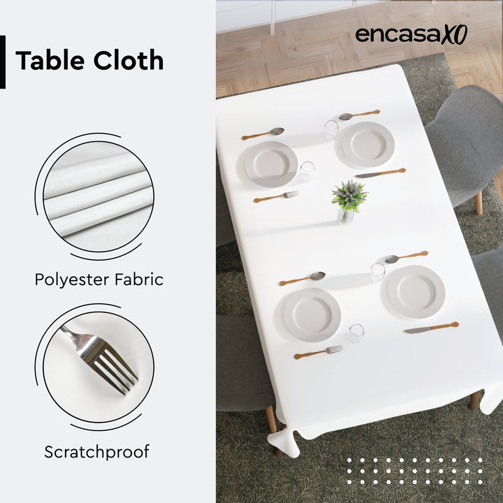 Polyester White Table Cloth (Pack of 1)