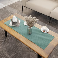 Quilted Velvet Aqua Table Runner