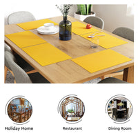 Ribbed Cotton Yellow Placemat (Pack of 6)