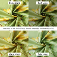 Blackout Polyester Gingko Green Curtain (Pack of 2)