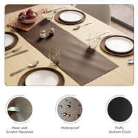 PVC Leather Dark Brown Table Runner