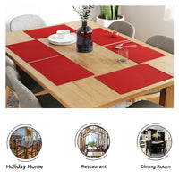 Cotton Solid Red Placemat (Pack of 6)