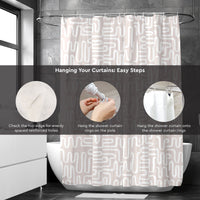 Polyester Boho Maze Beige Shower Curtain (Pack of 1)