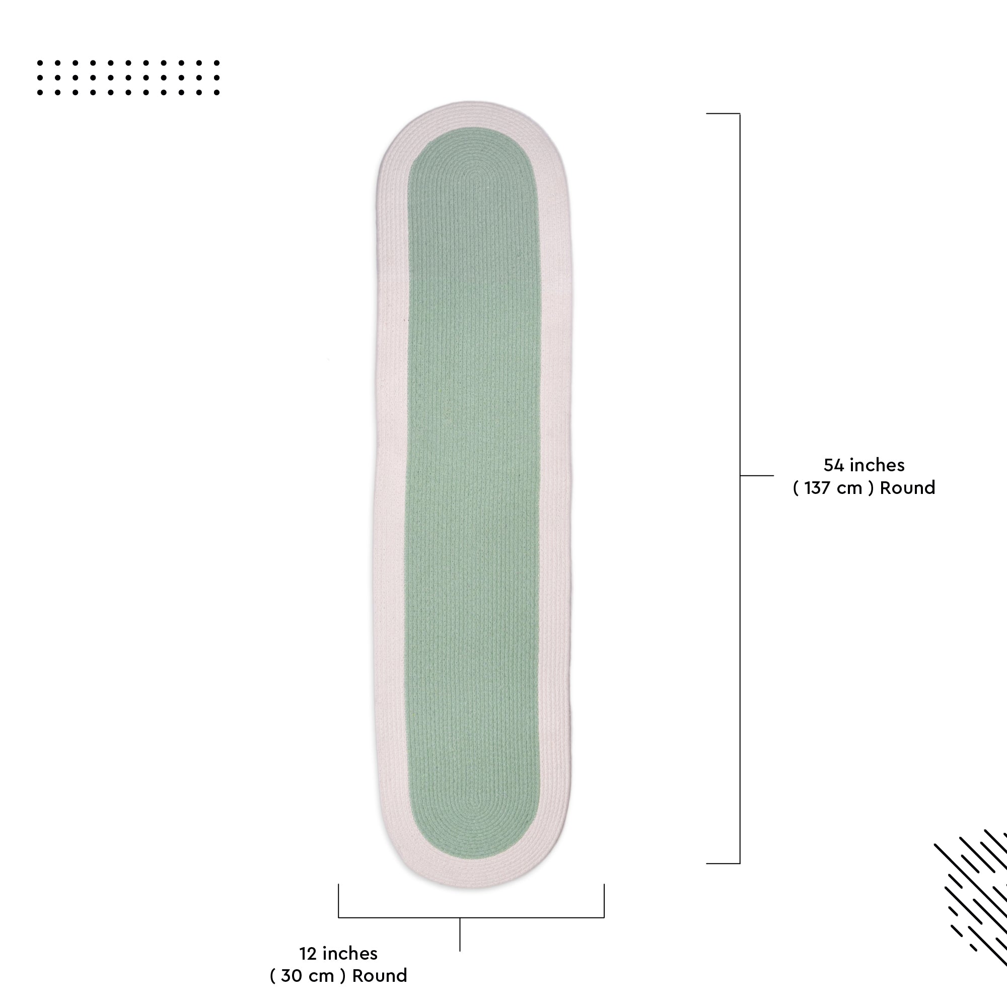 Cotton Sage & Off White Table Runner (Pack of 1)