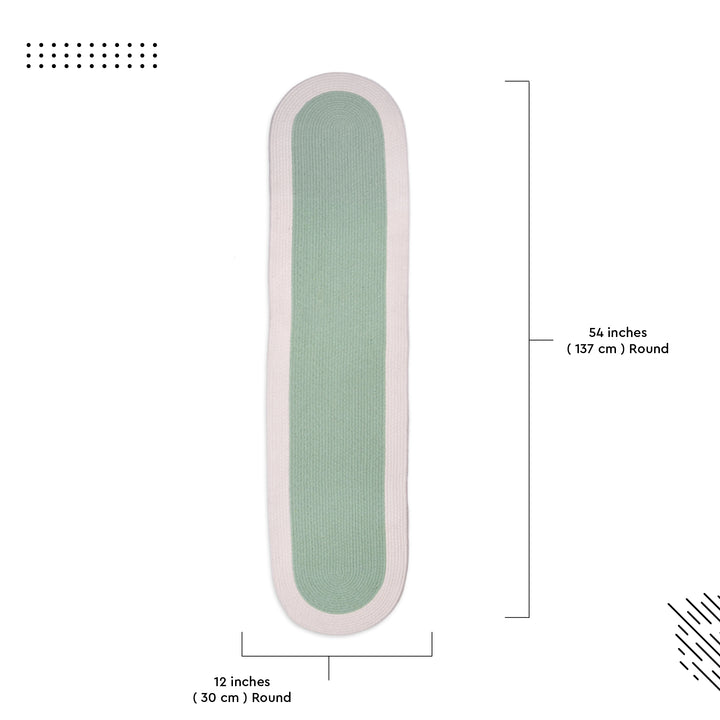 Cotton Sage & Off White Table Runner (Pack of 1)