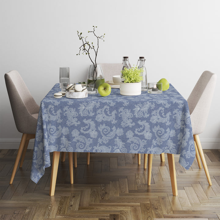 Cotton Blue Table Cloth (Pack of 1)