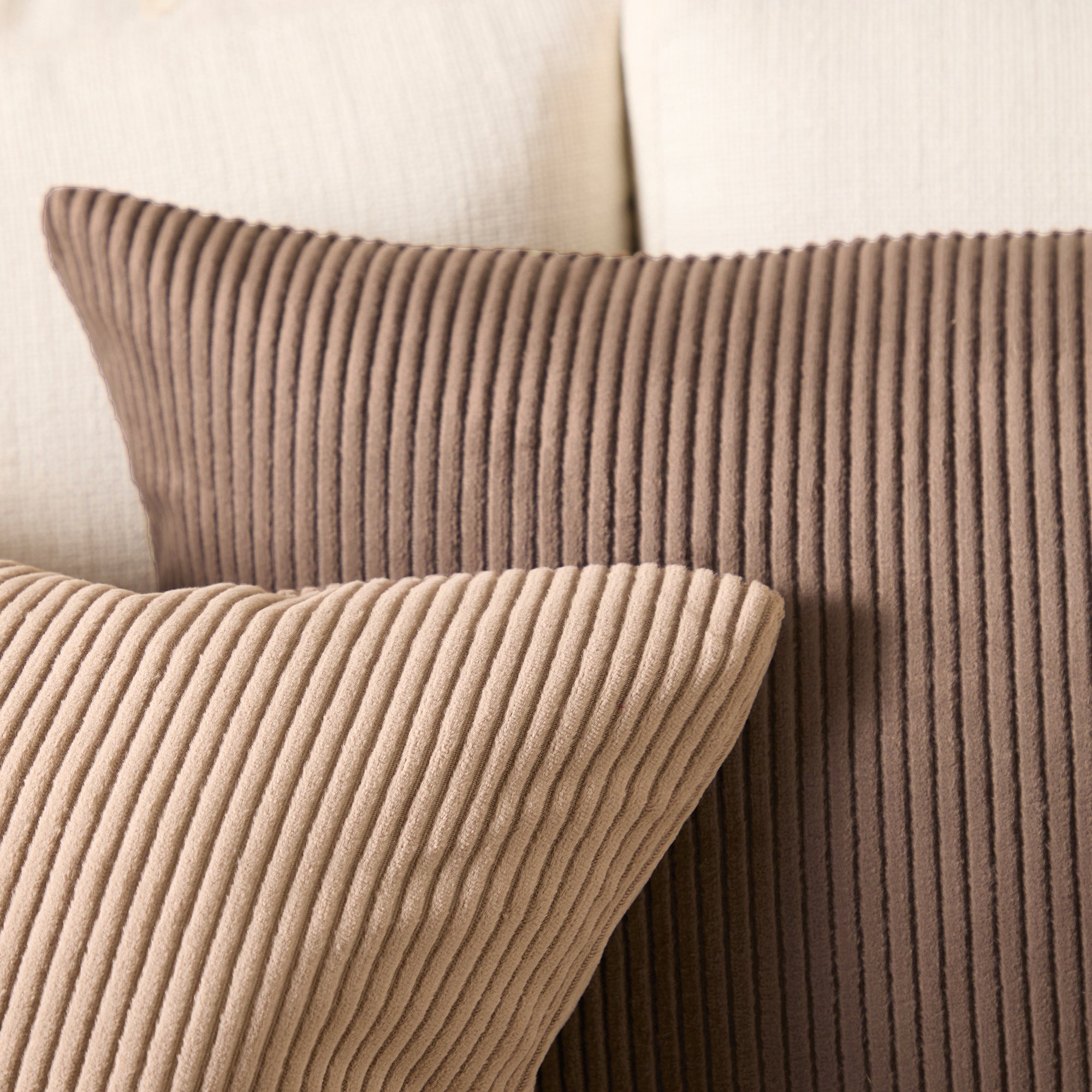 Corduroy Coffee Cushion Cover