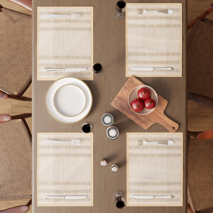 Madur Kathi Beige Placemat (Pack of 4)