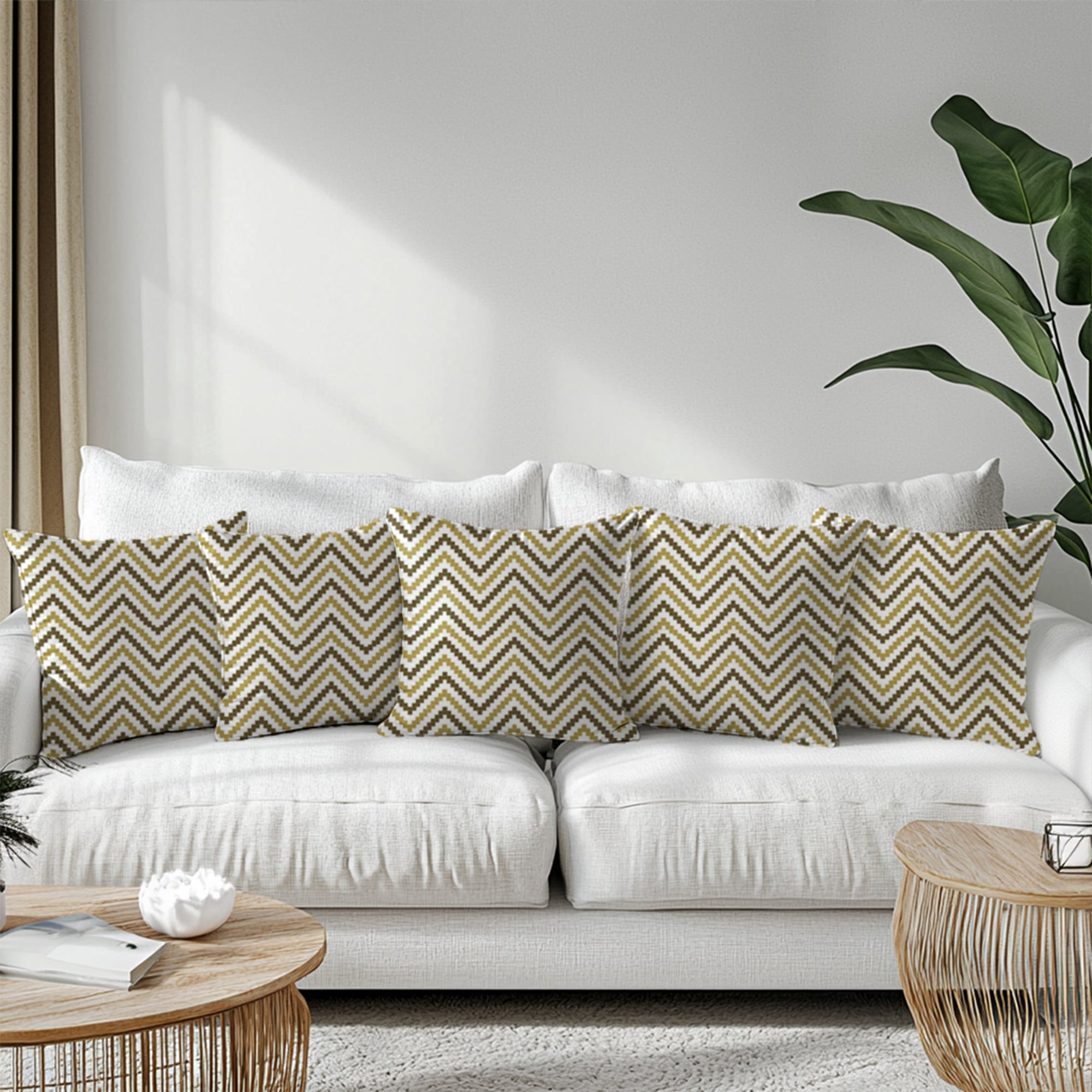 Micro Yellow Trellis Cushion Cover (Pack of 5)