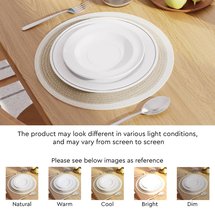Cotton Beige & Off White Placemat (Pack of 4)