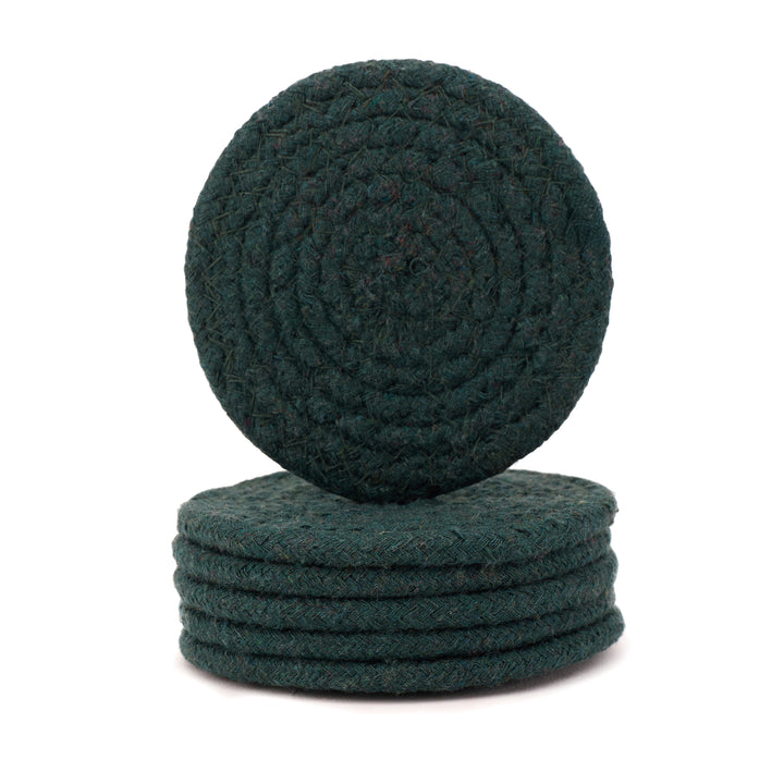 Cotton Dark Green Coaster