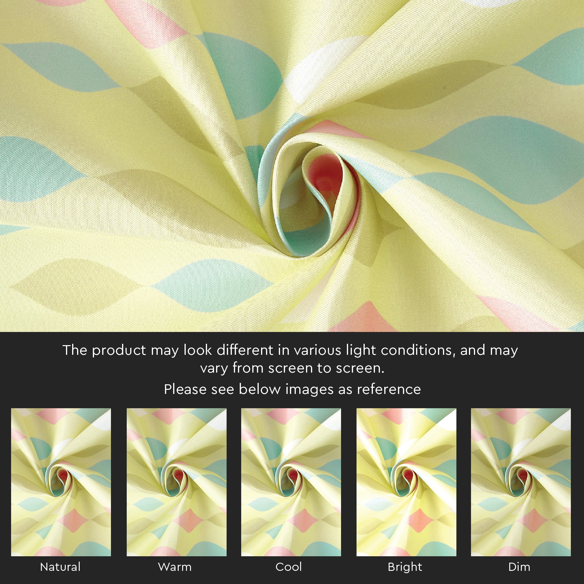 Polyester Teardrops Lemon Curtain (Pack of 2)