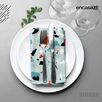 Cotton Terrazzo Mint Table Napkin