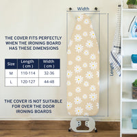 20s Sheeting Daisy Beige Ironing Board Cover (Pack of 1)