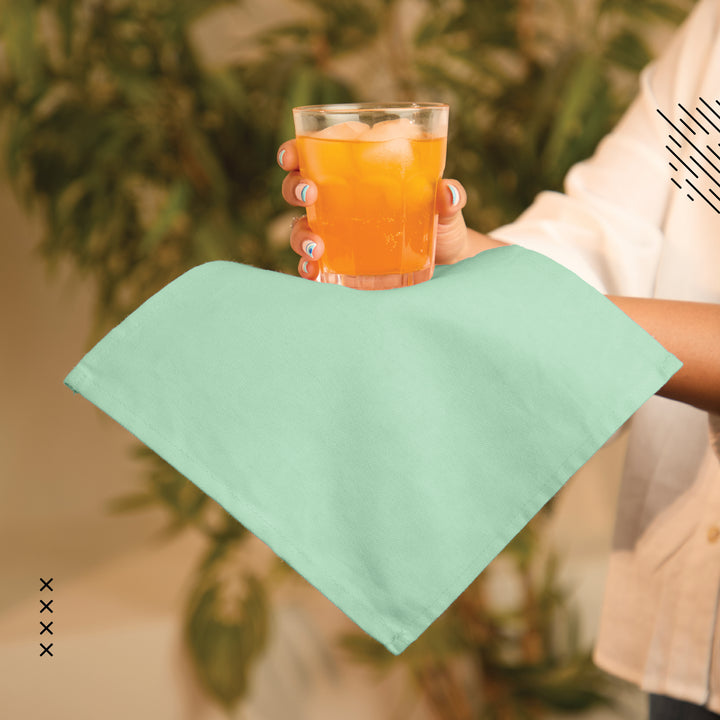 Cotton Mint Green Table Napkins (Pack of 12)