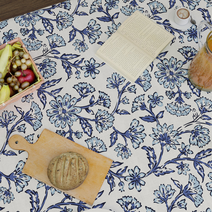 Spun Polyester Indigo Table Cloth (Pack of 1)