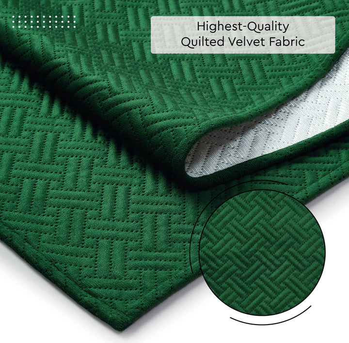 Quilted Polyester Fabric Forest Green Fabric