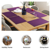 Ribbed Cotton Purple Placemat (Pack of 6)