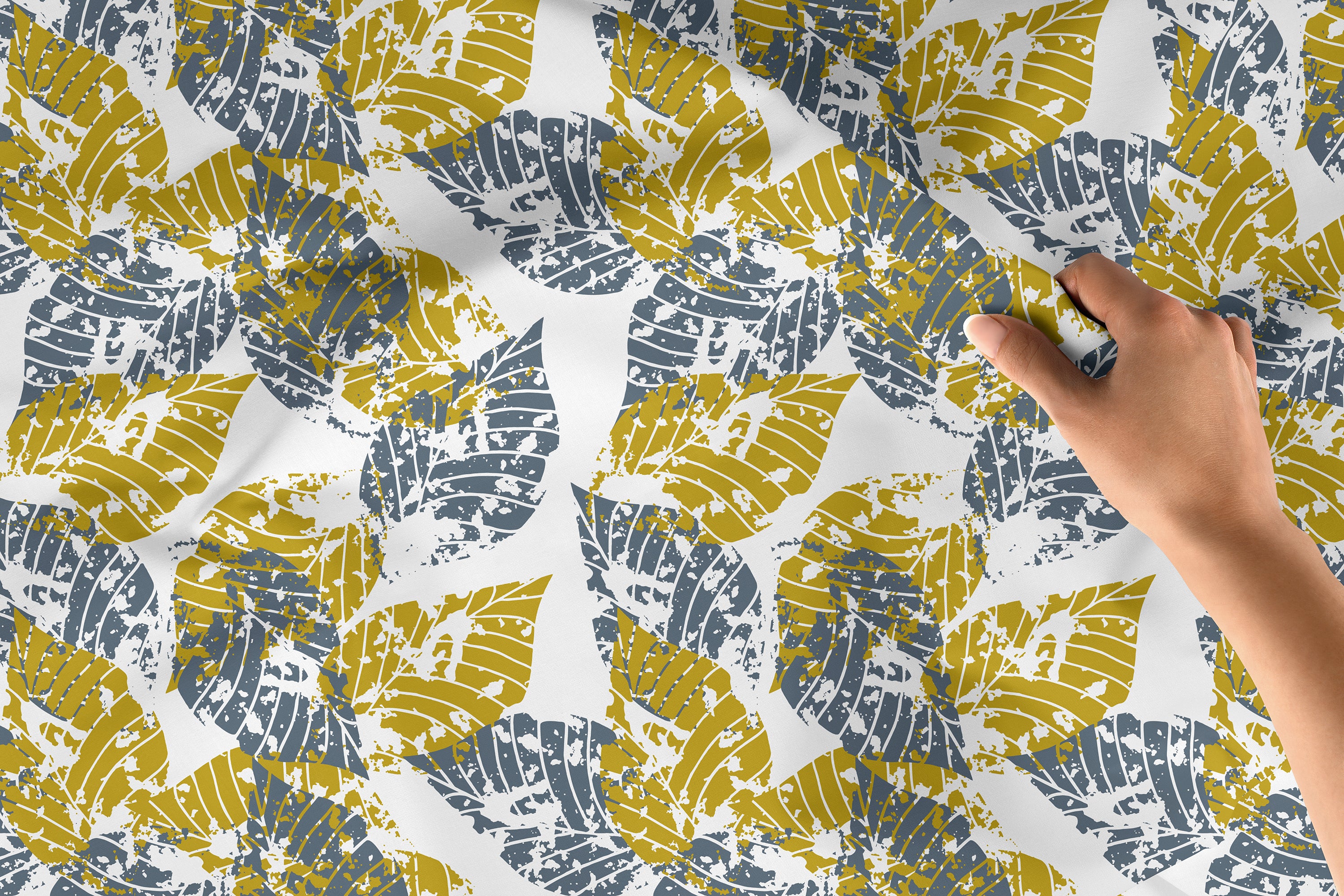 Polyester Printed Dry Leaves Fabric (Pack of 1)