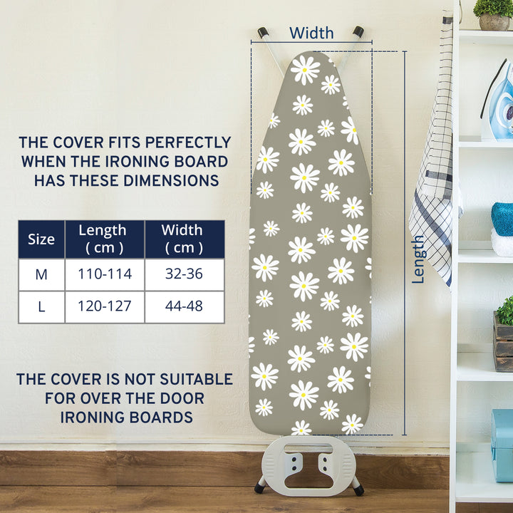 20s Sheeting Daisy Grey Ironing Board Cover (Pack of 1)