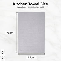 Cotton Light Grey Kitchen Towel (Pack of 4)