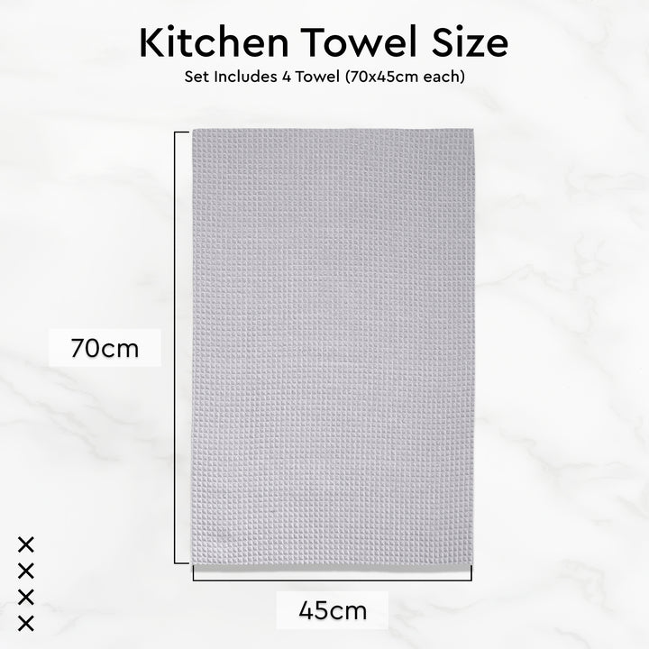 Cotton Light Grey Kitchen Towel (Pack of 4)
