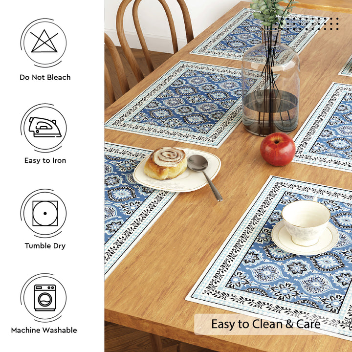 Cotton Indigo-03 Placemat (Pack of 6)