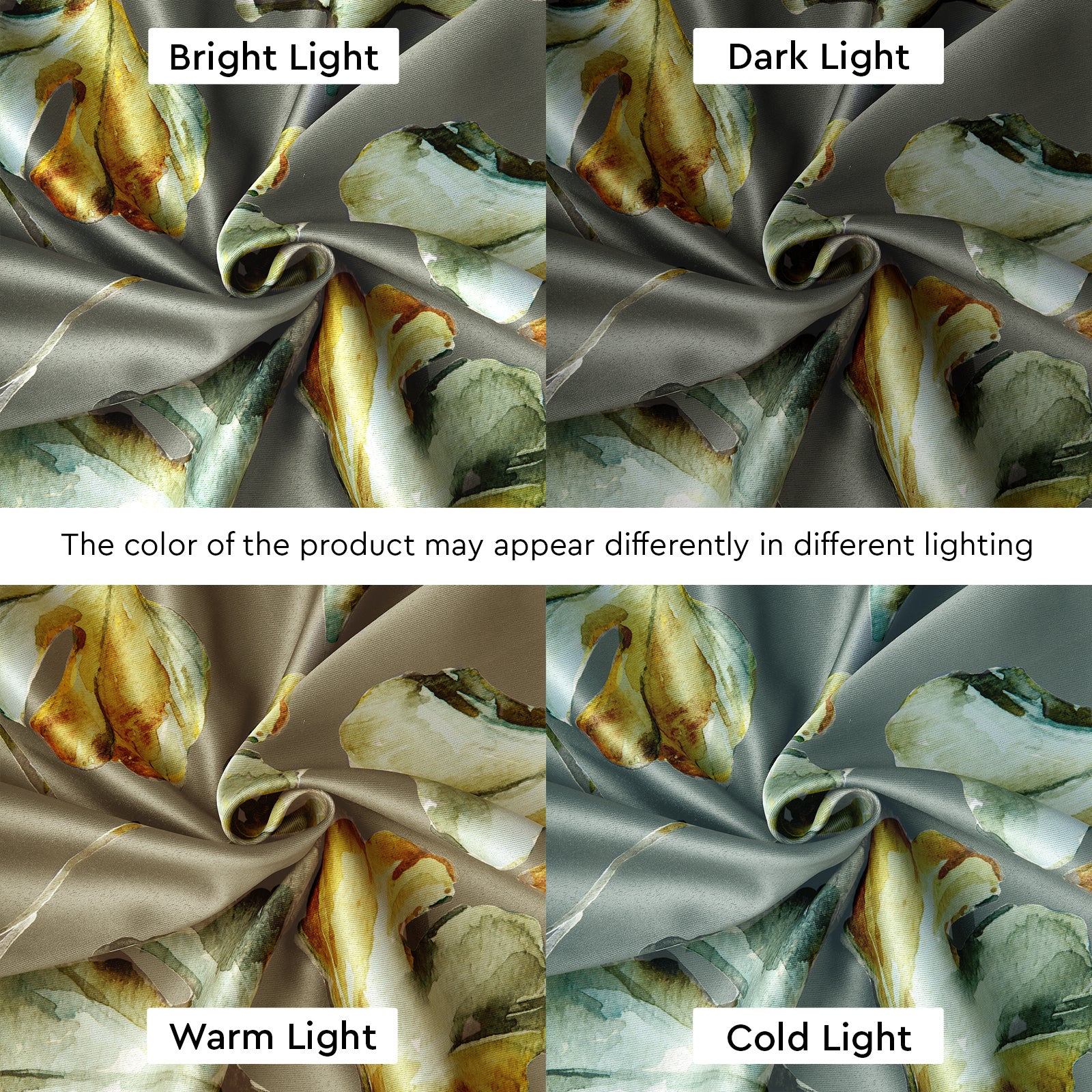 Blackout Polyester Gingko Grey Curtain (Pack of 2)