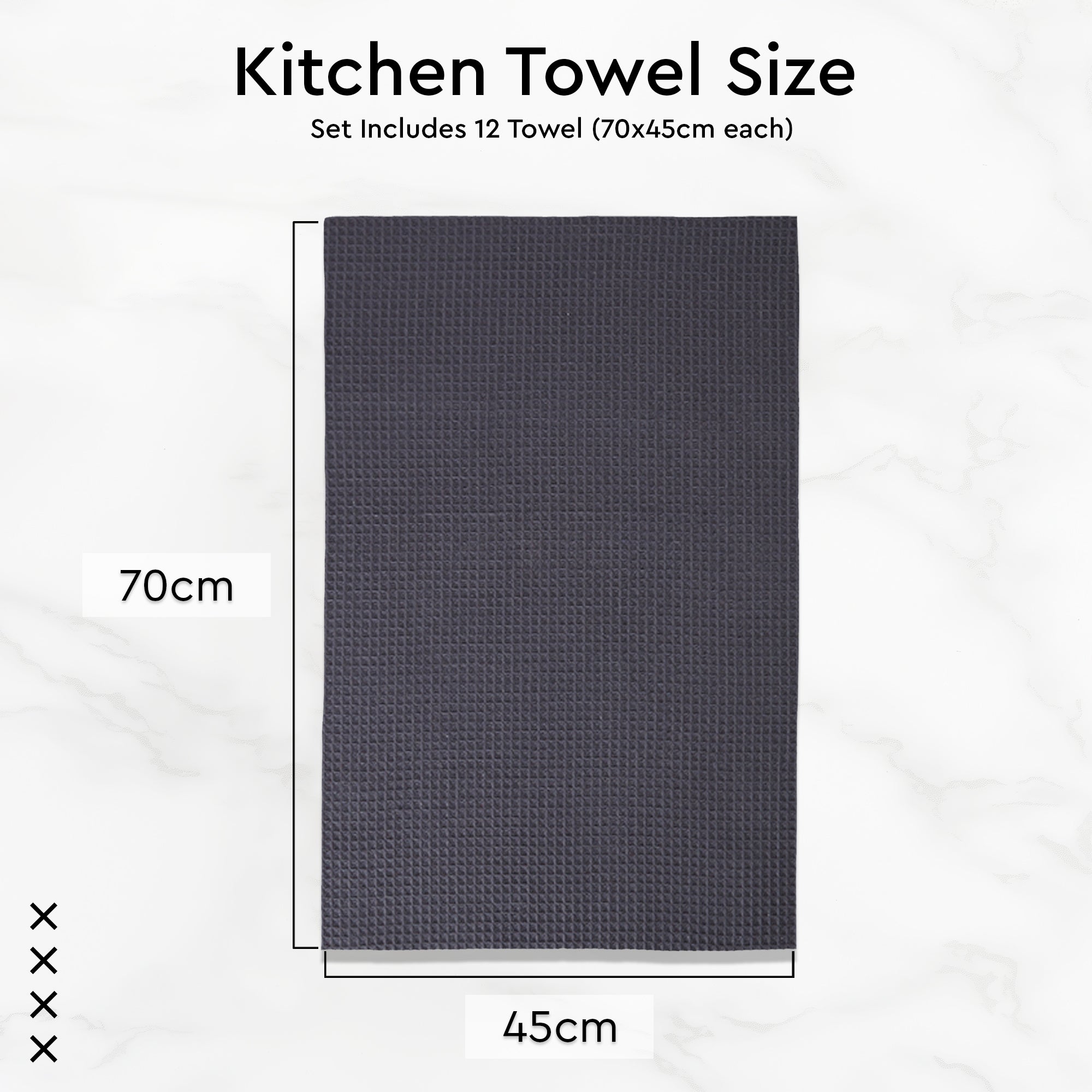 Cotton Multicolor 3 Kitchen Towel (Pack of 12)