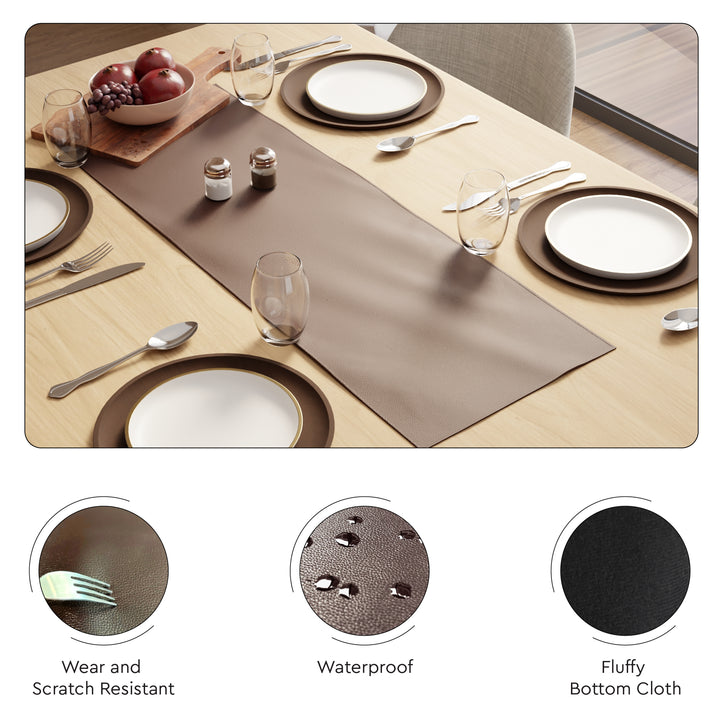 PVC Leather Chocolate Table Runner (Pack of 1)