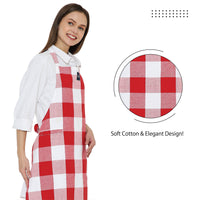 Cotton Buffalo Red Checks Apron (Pack of 1)