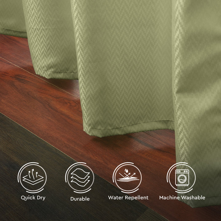 Polyester ZZ Sage Shower Curtain (Pack of 1)