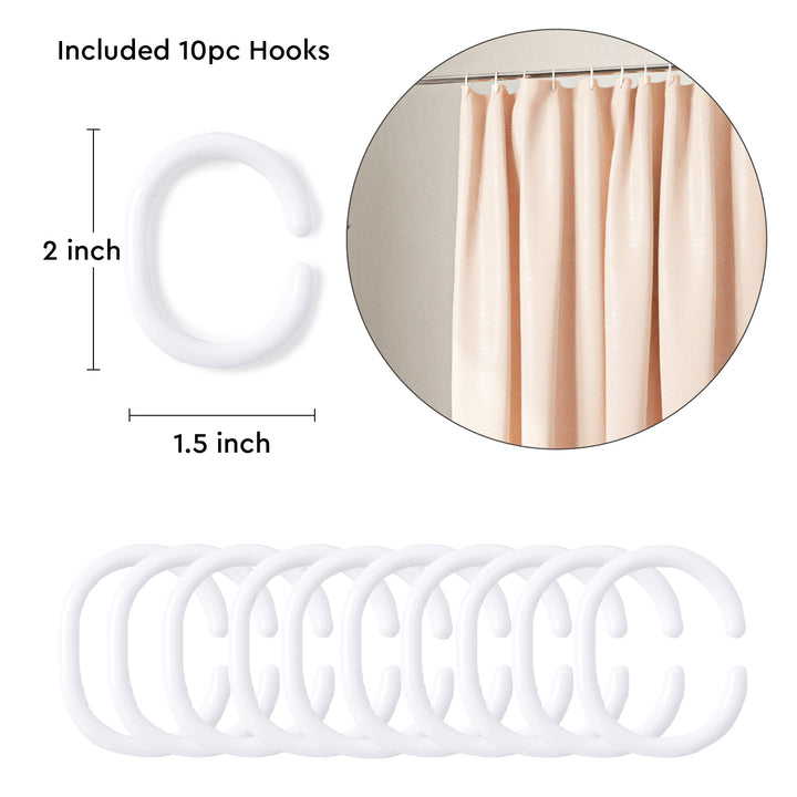 Polyester ZZ Peach Shower Curtain (Pack of 1)