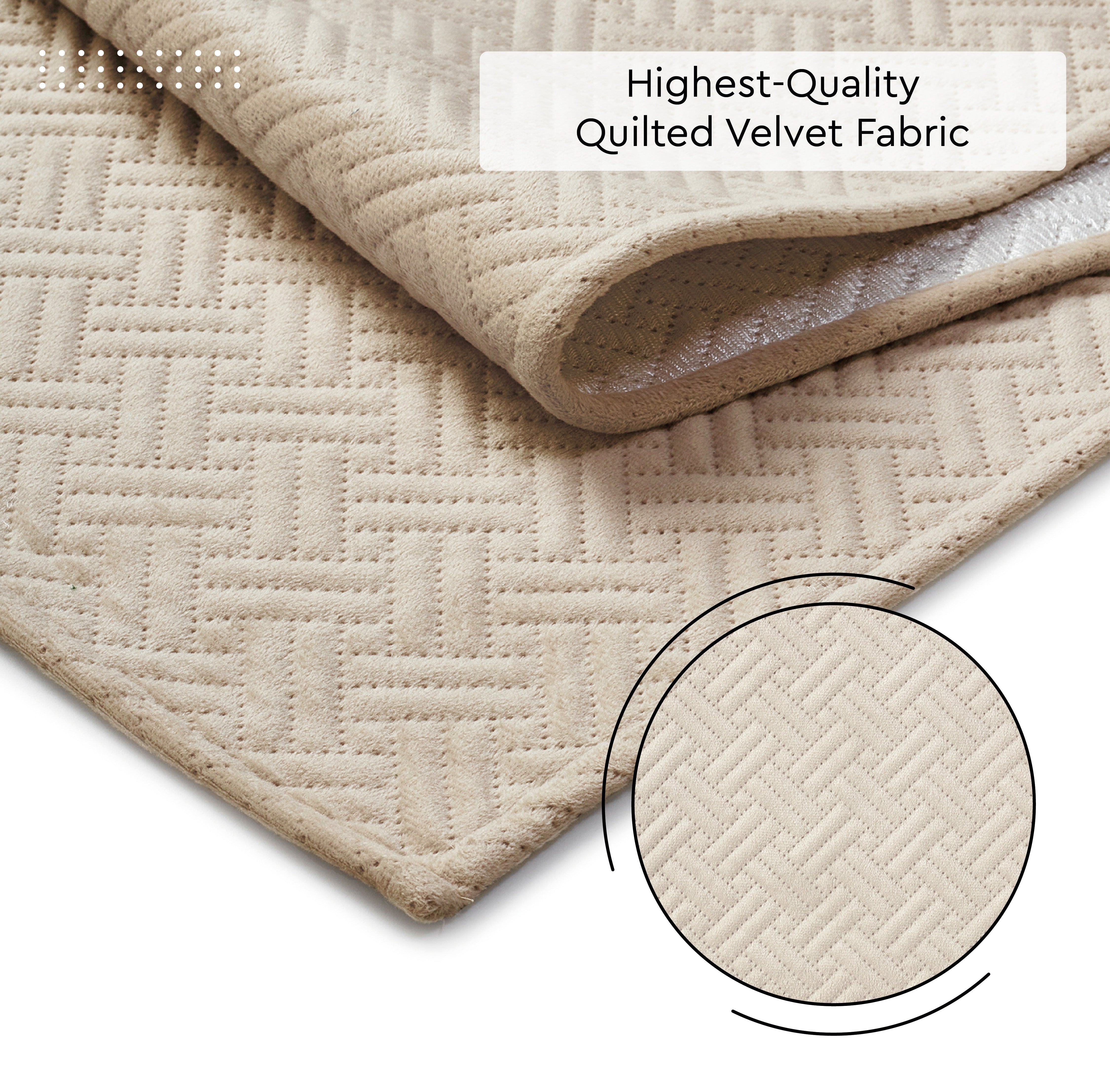 Quilted Velvet Fabric by Meters 54 Inches Wide | 170 GSM | Ideal For Curtain, Cushion, Upholstery, Bags