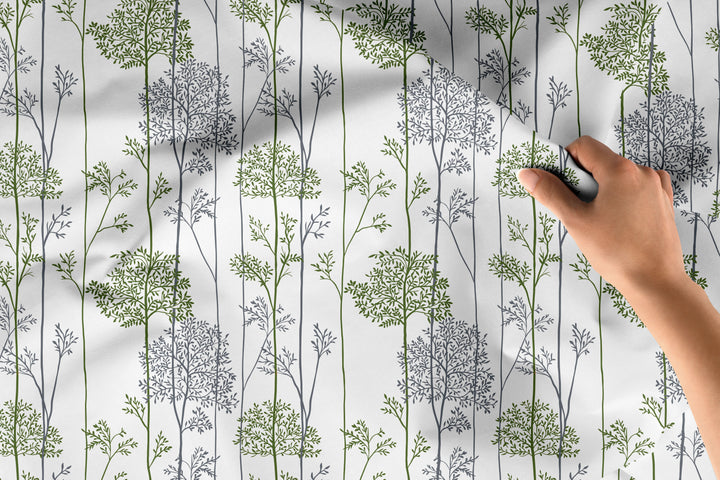 Polyester Printed Green Branches Fabric (1 Meter)