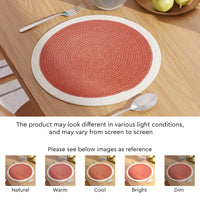 Cotton Coral & Off White Placemat (Pack of 4)