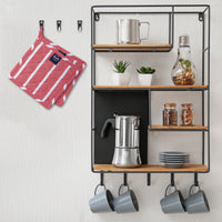 Cotton Roma Red Stripes Pot Holders (Pack of 2)