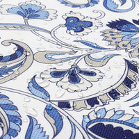 Water Repellent Polyester Chintz Blue Table Runner (Pack of 1)