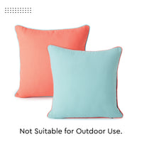 Cotton Egg Blue+Coral Cushion Cover (Pack of 2)