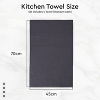 Cotton Grey Kitchen Towel (Pack of 4)