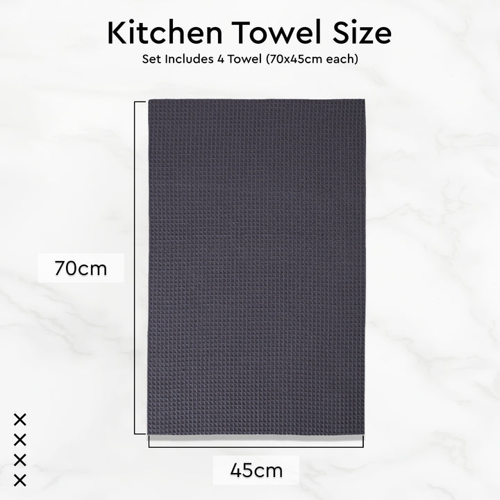 Cotton Grey Kitchen Towel (Pack of 4)