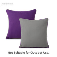 Cotton Grey+Purple Cushion Cover (Pack of 2)
