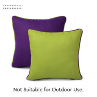 Cotton Lime Green with purple Cushion Cover (Pack of 2)