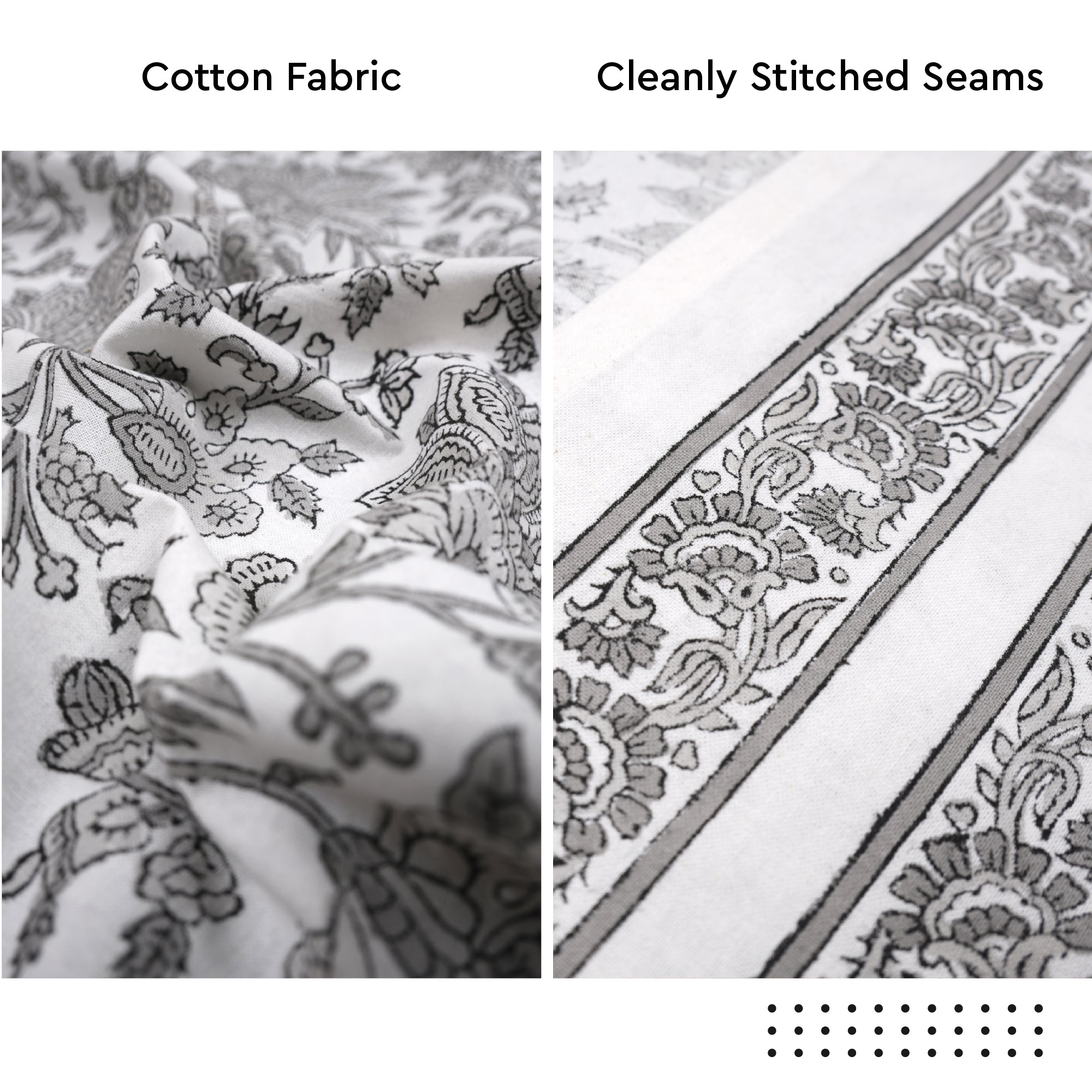 Jaipuri Hand block Print Cotton Ash Tablecloth