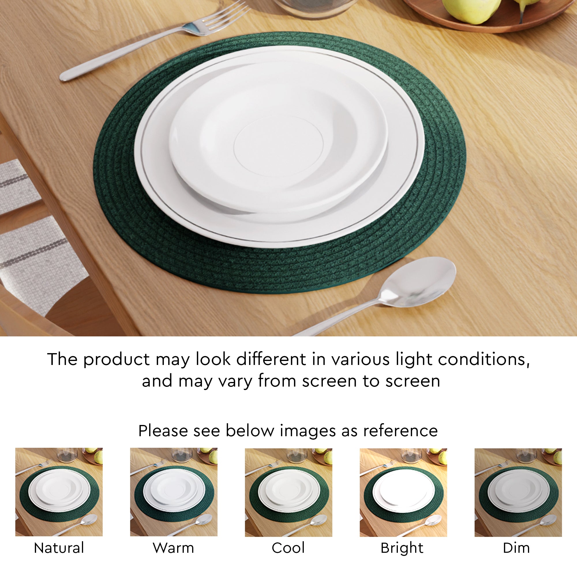 Cotton Dark Green Placemat (Pack of 4)
