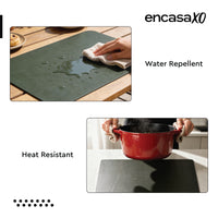 2 Sided Leather Olive Placemat + Coaster